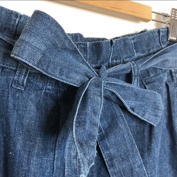 J. Crew Pants - NWT J Crew Chambray Belted Paperbag Pants Size 4